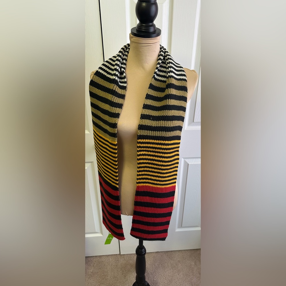 Vera Bradley Striped Scarf - Black, Red, Yellow, Green